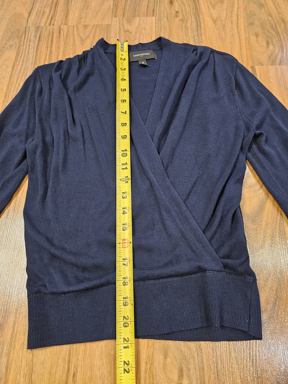 Banana Republic Navy Rayon Wrap Style Sweater Women's Small - Picture 6 of 15